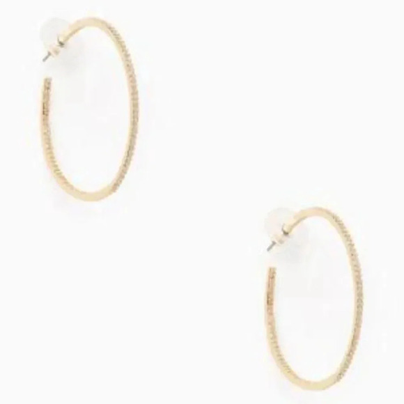 NWT Kate Spade Save The Date CZ Gold Hoop Earrings - Picture 5 of 7